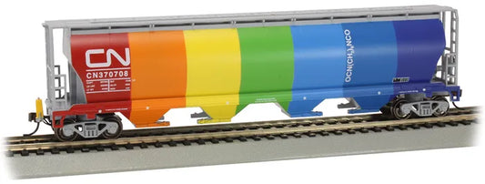 BACHMANN CANADIAN NATIONAL #370708 CYLINDRICAL GRAIN HOPPER W/FRED, HO SCALE