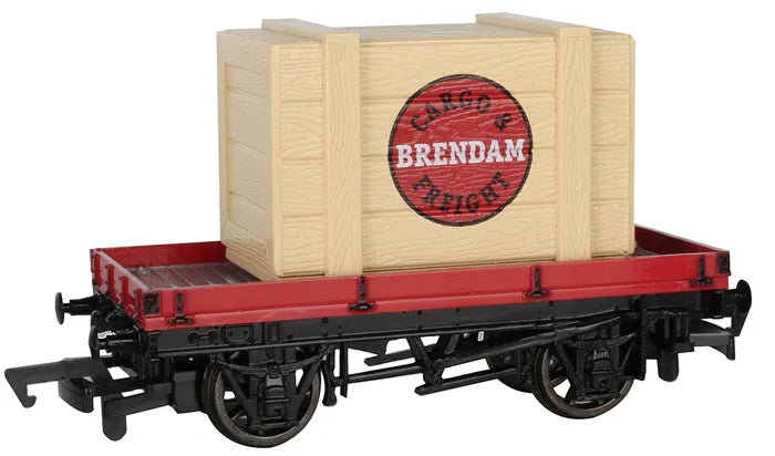 BACHMANN 1 PLANK WAGON W/BRENDAM CARGO FREIGHT CRATE THOMAS/FRIENDS HO SCALE