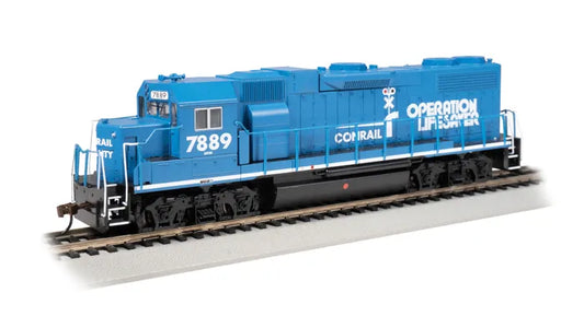 BACHMANN CONRAIL #7889 (OPERATION LIFESAVER) GP38-2 LOCO DCC READY, HO SCALE