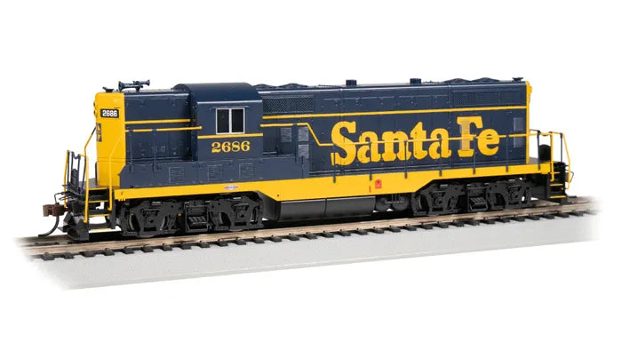 BACHMANN SANTA FE #2686, EMD GP7, HO SCALE, BLUE/YELLOW