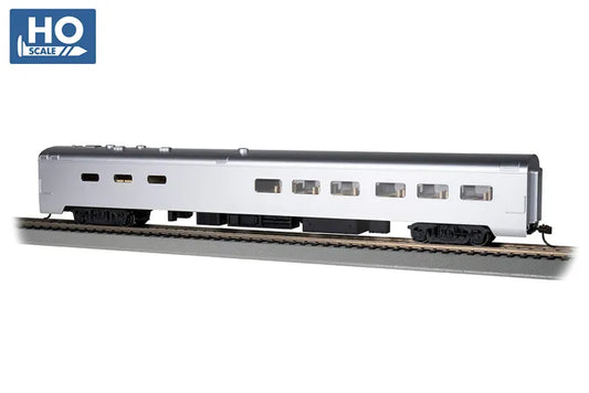 BACHMANN PAINTED UNLETTERED ALUMINUM 85FT DINING CAR, LIT INT. HO SCALE