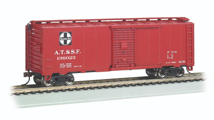 BACHMANN ATCHISON TOPEKA AND SANTA FE #136023 STEAM ERA 40FT BOXCAR HO SCALE