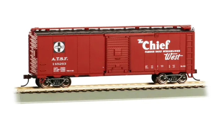 BACHMANN SANTA FE CHIEF #145263 40FT MAPBOXCAR. HO SCALE