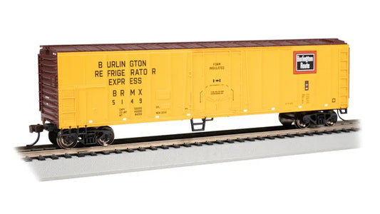 BACHMANN BURLINGTON #5149 50FT STEEL REEFER REFRIGERATOR EXPRESS. HO SCALE