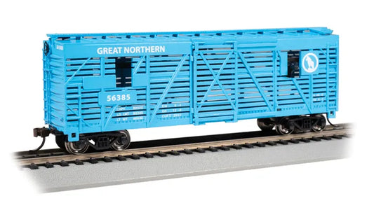 BACHMANN GREAT NORTHERN #56385 40FT STOCK CAR WITH CATTLE. HO SCALE