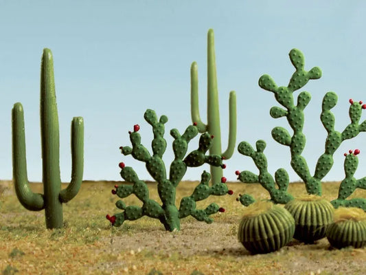 BACHMANN MIXED CACTI 1/4"- 2.5" TALL, 15/PACK. HO SCALE