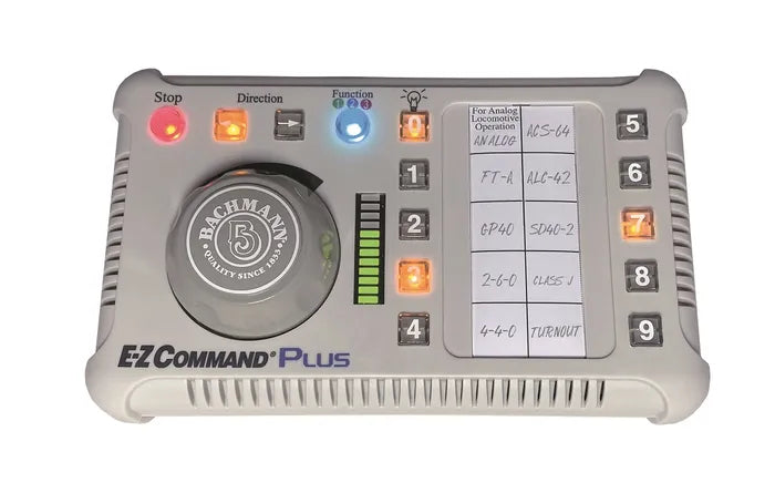 BACHMANN E-Z COMMAND PLUS DCC CONTROLLER, 29 DECODER FUNCTIONS.