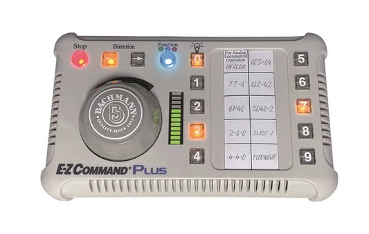 BACHMANN E-Z COMMAND PLUS DCC CONTROLLER, 29 DECODER FUNCTIONS.