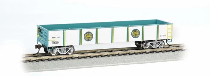 BACHMANN RINGLING BROS & BARNUM & BAILEY#120 40FT GONDOLA CAR. HO SCALE