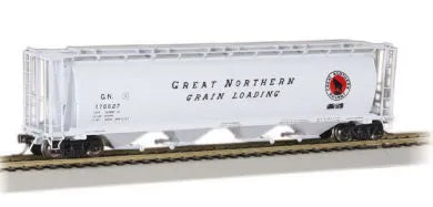 BACHMANN GREAT NORTHERN CYLINDRICAL COVERED 4-BAY GRAIN HOPPER. HO SCALE