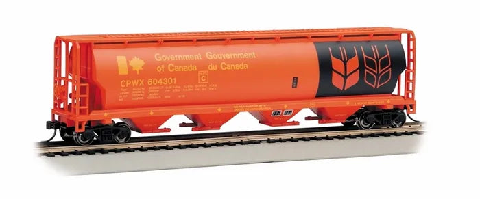 BACHMANN GOVT. OF CANADA 4-BAY CYLINDRICAL GRAIN HOPPER. HO SCALE