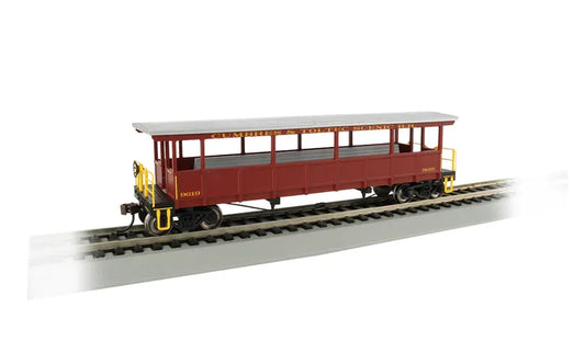 BACHMANN CUMBRES & TOLTEC #9619 OPEN-SIDDED EXCUSION CAR W/SEATS. HO SCALE