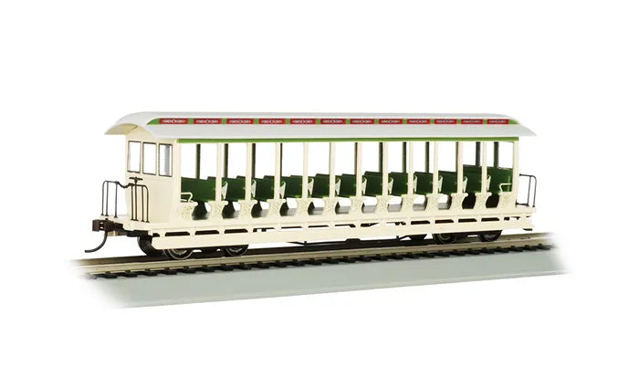 BACHMANN AMUSEMENT PARK JACKSON PARK OPEN SIDE EXC. CAR CREAM/OLIVE HO SCALE