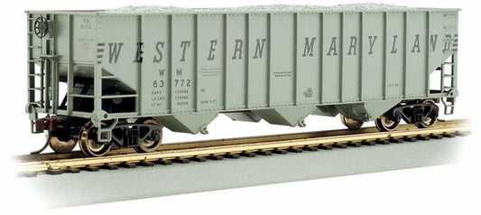 BACHMANN WESTERN MARYLAND #63834 45FT 3-BAY 100 TON HOPPER. HO SCALE