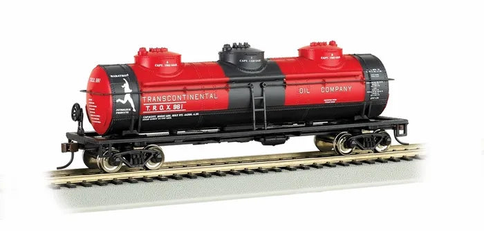 BACHMANN TRANSCONTINENTAL OIL CO 40FT 3-DOME TANK CAR. HO SCALE