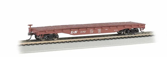 BACHMANN LOUIS & NASHVILLE #21757 52FT FLAT CAR SILVER SERIES. HO SCALE