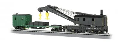 BACHMANN CHESAPEAKE & OHIO 250 TON STEAMCRANE & BOOM TENDER. HO SCALE