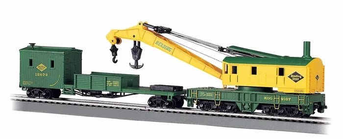 BACHMANN READING 250 TON STEAM CRANE & BOOM TENDER. HO SCALE