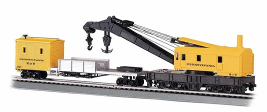 BACHMANN PENNSYLVANIA 250 TON STEAM CRANE AND BOOM TENDER. HO SCALE