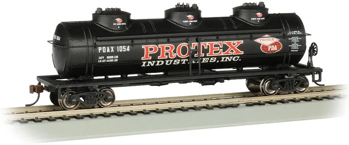 BACHMANN PROTEX INDUSTRIES 40FT 3 DOME TANK CAR. HO SCALE