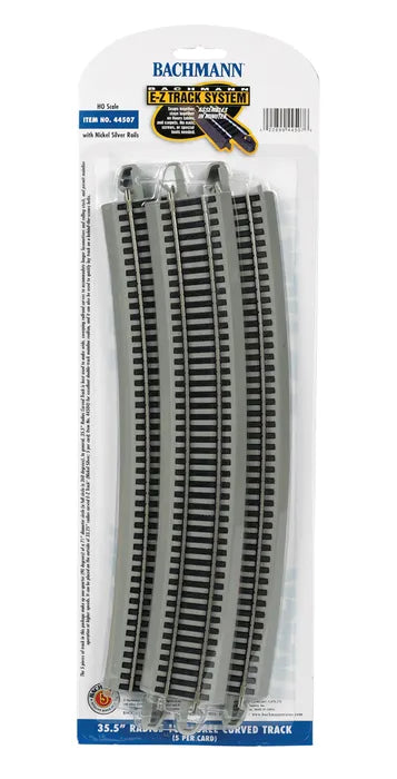 BACHMANN 35.50" RADIUS 18 DEGREE CURVED.TRACK, 5 PCS, HO SCALE