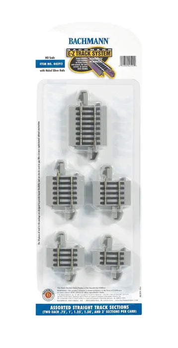 BACHMANN E-Z TRACK CONNECTORS, 10PC ASSORTMENT PACK, HO SCALE