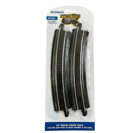 BACHMANN 22" RADIUS CURVED TRACK, 4/PACK, HO SCALE