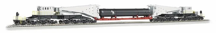 BACHMANN 380 TON SCHNABEL CAR GREY/BLACKW/RETORT LOAD, HO SCALE