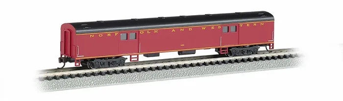 BACHMANN NORFOLK & WESTERN 72FT SMOOTH SIDE BAGGAGE CAR. N SCALE