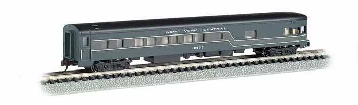 BACHMANN NY CENTRAL 85FT SMOOTH SIDE OBS. CAR, LIT INT. N SCALE