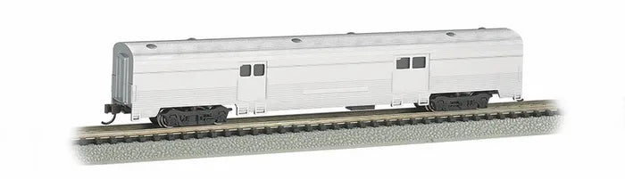 BACHMANN UNLETTERED ALUMINIUM 72FT 2 DOOR BAGGAGE CAR N SCALE