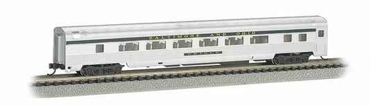 BACHMANN B&O 85FT STREAMLINE FLUTED COACH CAR, LIT INT. N SCALE