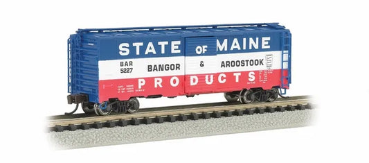 BACHMANN ARR BANGOR & AROOSTOOK STATE OFMAINE PROD. 40FT STEEL BOXCAR N SCALE