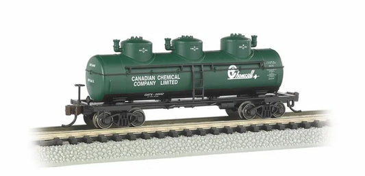 BACHMANN CHEMCELL CHEMICAL CO 3-DOME TANK CAR. N SCALE