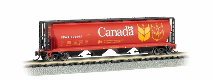 BACHMANN CANADA GRAIN 4-BAY CYLINDRICAL.GRAIN HOPPER. N SCALE