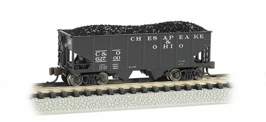 BACHMANN CHESAPEAKE & OHIO USRA 55 TON 2-BAY HOPPER+LOAD. N SCALE