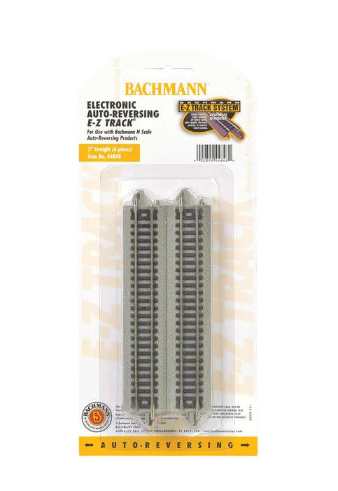 BACHMANN NICKEL SILVER AUTO REVERSING 5"STRAIGHT, 6PCS, N SCALE