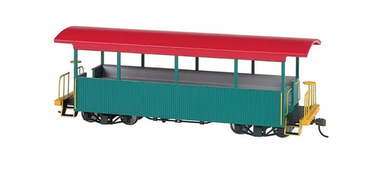 BACHMANN EXCURSION CAR, GREEN/RED ROOF ON