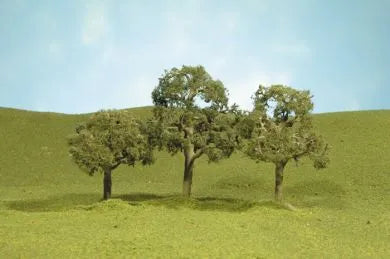 BACHMANN SCENESCAPES 2½"- 3½" WALNUT TREES, 3 PCS. HO SCALE