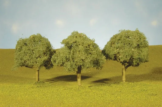 BACHMANN 3"-3½" OAK TREES, 3/PACK. HO SCALE