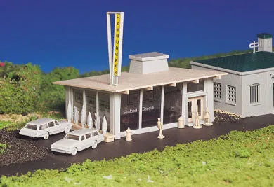 BACHMANN DRIVE IN BURGER STAND CLASSIC KITS, HO SCALE