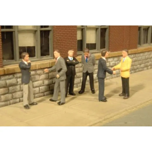 BACHMANN STANDING BUSINESSMEN, 6 FIGURES O SCALE