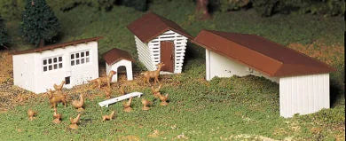 BACHMANN FARM OUTBUIDINGS, 3PCS, O SCALE