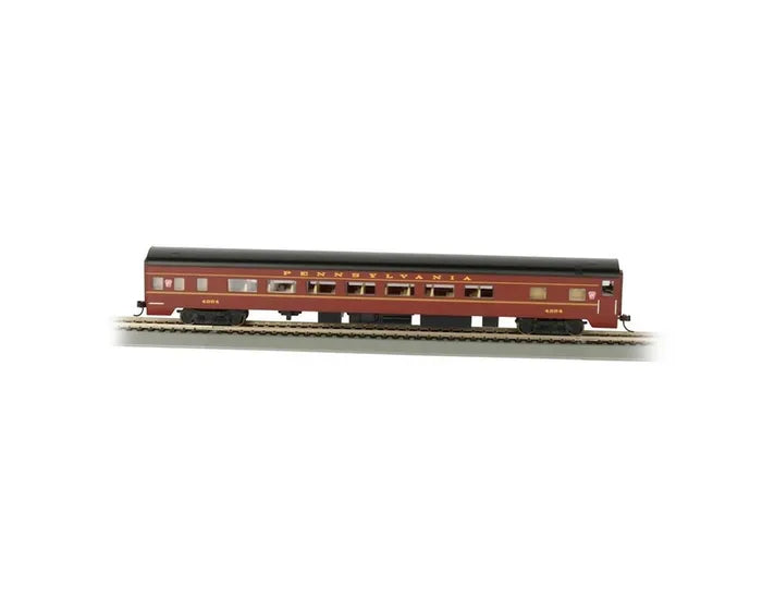 BACHMANN PRR SMOOTH SIDE COACH W/LIGHTEDINTERIOR, HO SCALE