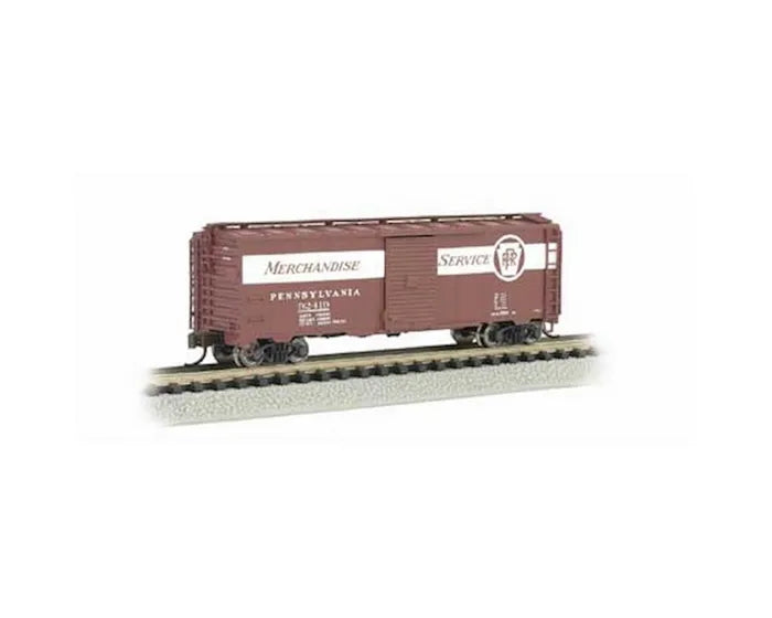 BACHMANN PRR #92419 MERCHANDISE SERVICEAAR 40FT STEEL BOXCAR. N SCALE