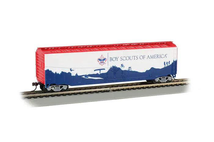 BACHMANN BOY SCOUTS OF AMERICA ADVENTURELANDSCAPE 50FT P/DOOR B/CAR HO SCALE