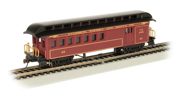 BACHMANN ATCHISON TOPEKA AND SANTA FE 1860-80 ERA COMBINE. HO SCALE