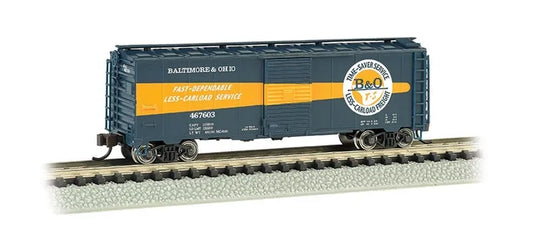 BACHMANN BALTIMORE & OHIO TIMESAVER #467603 ARR 40FT STEEL BOXCAR. N CAR