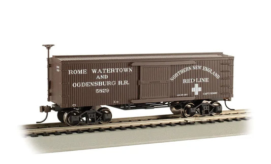 BACHMANN ROME WATERTOWN AND OGDENSBURG RR OLD TIME BOX CAR, HO SCALE