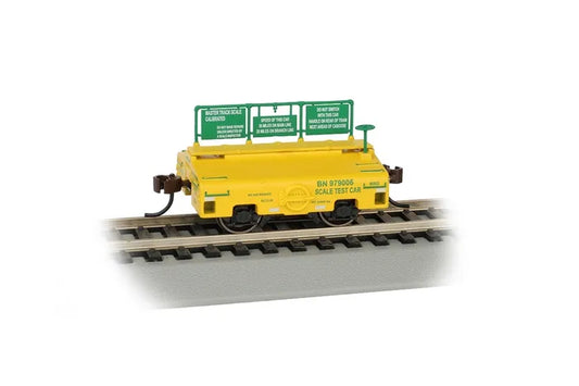 BACHMANN BURLINGTON NORTHERN TEST WEIGHTCAR ( GREEN/YELLOW), HO SCALE